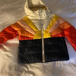 Marine Layer Sunset Puffer - Navy Sun
